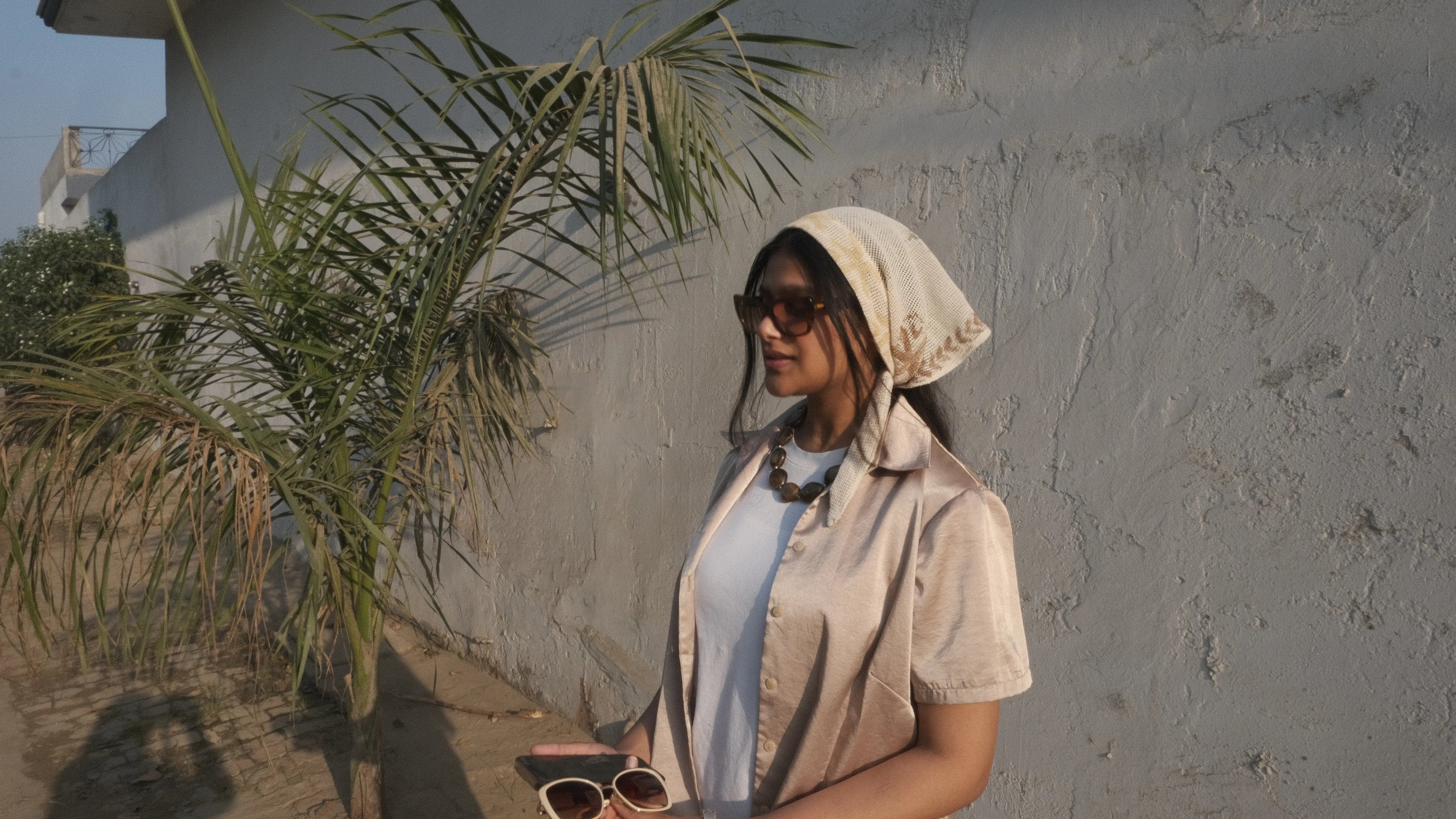 Girl exploring the city from looking at a map on her phone